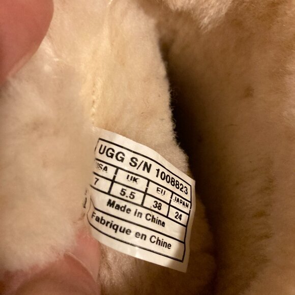 UGG PATTEN Shearling Cuff Chestnut Brown Leather Boots US 7. 1008823 - Picture 9 of 9